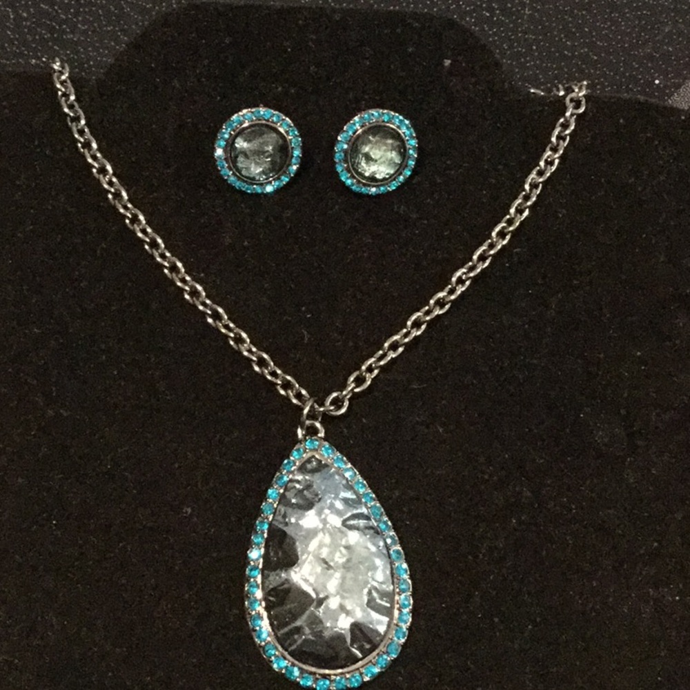 Tanya Creations,Acqua Blue, Necklace Earrings Set